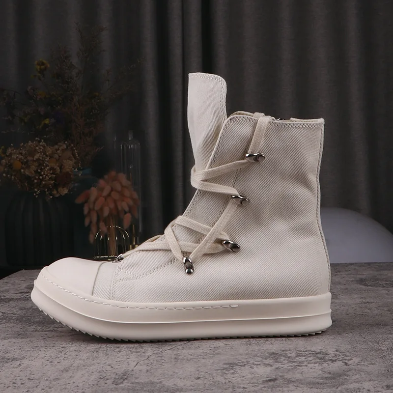 Men's Casual Shoes Fashion Canvas Shoes for Woman Pentagram Design White Solid Women's Sneakers Lace-up Men's Sneakers