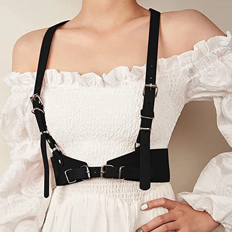 

Women's PU Leather Waist Belt Punk Adjustable Shoulder Strap Body Chest Harness Waist Suspender Sexy Hot Girl Dress Accessories
