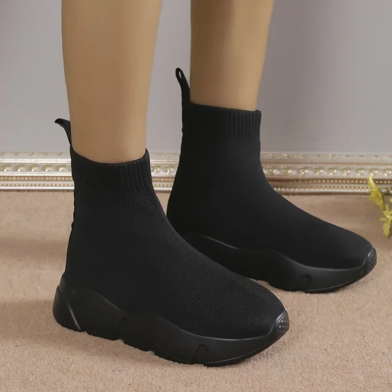 2023 High Quality Shoes for Women Slip-on Women's Boots Fashion Round Toe Daily Boots Women Hot Sale Platform Ankle Boots