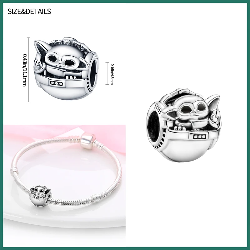 Silver Charms Beads HEROCROSS STARS WARS 925 Sterling Silver for Pandora Bracelets for Women