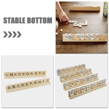Wooden Letter Ornaments Domino Cards Bases Multi-function Holders Desktop DIY Game Trays Racks 1