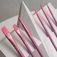 Watercolor Brush Set Pointed Round Flat Head Soft Hair Beginner's Art Student Hand Drawn Watercolor Nylon Painting Material 1