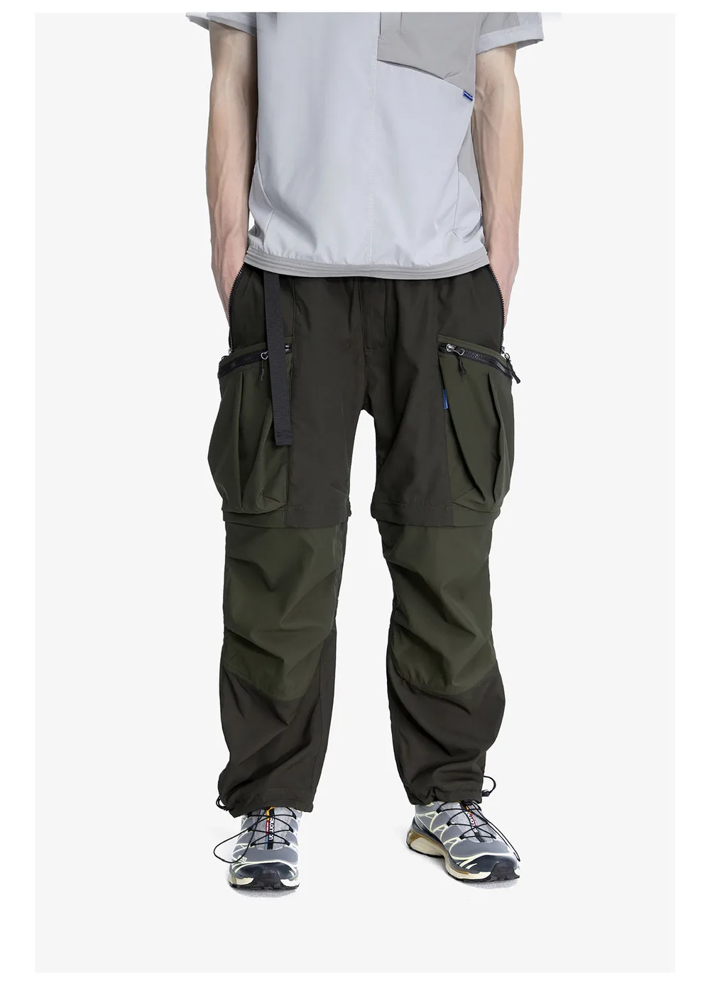 Reindee Lusion 23ss 208 2-in-1  detachable patchwork color block pants dwr coating multiple pockets techwear gorpcore warcore