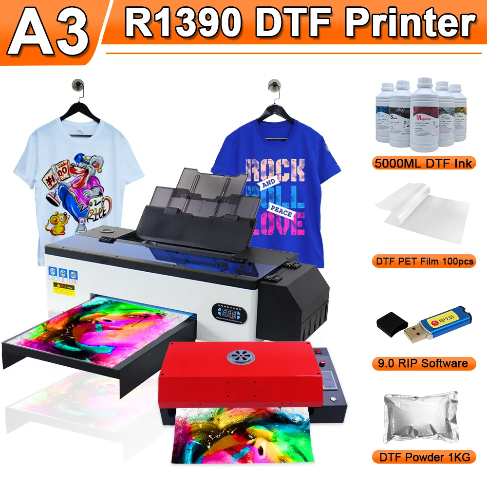 

DTF Printer A3 T-shirt Printing Machine with DTF Curing Oven DTF Ink DTF Heat Press Transfer PET Film T shirt Print DTF Printers