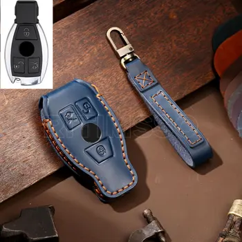 Custodia per chiave A conchiglia per chiave A distanza per auto in pelle per Mercedes Benz classe C W205 classe E W212 A B S GLC GLA GLK accessori per auto