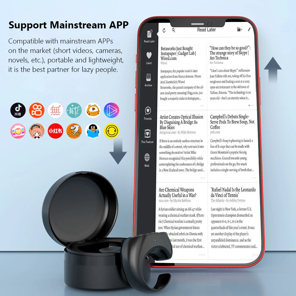 Premium Bluetooth 5.3 Page Turner Ring for Short Videos - View 5