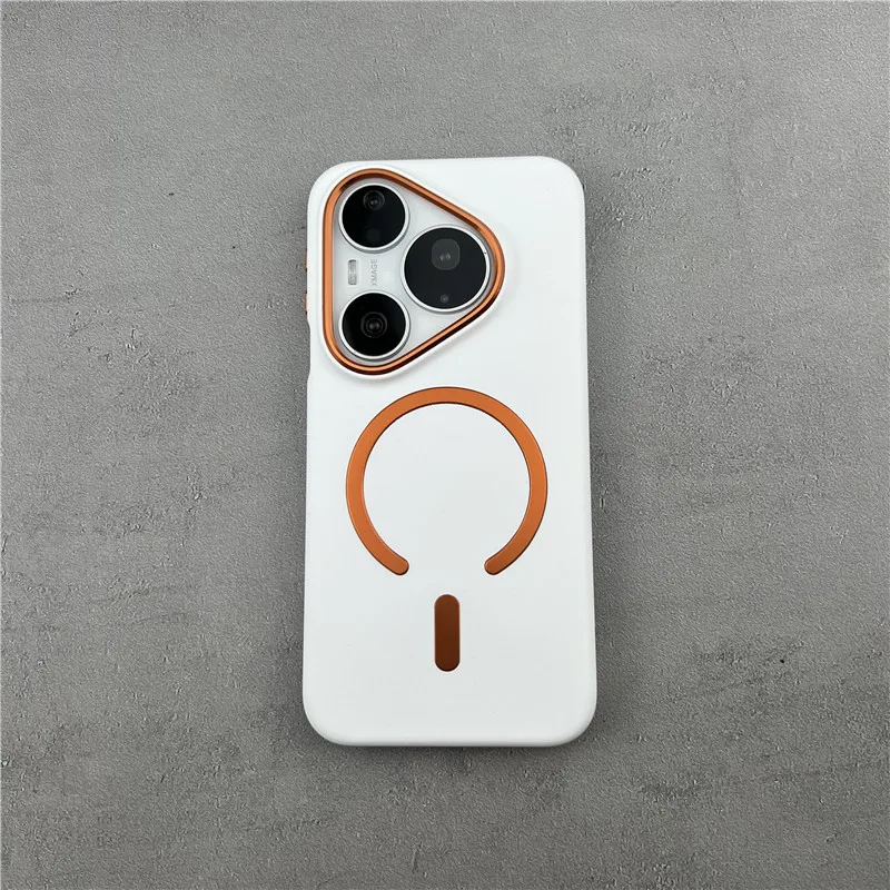 Luxury Matte Frosted Metal Button Drop Protection Phone Case with Magnetic Cover