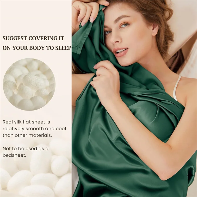 1pc 100% Mulberry Silk Flat Bed Sheet 23 Momme Natural Silk Bedding Bed Linen Ultra Soft Breathable Bedsheet Customized Any Size 5
