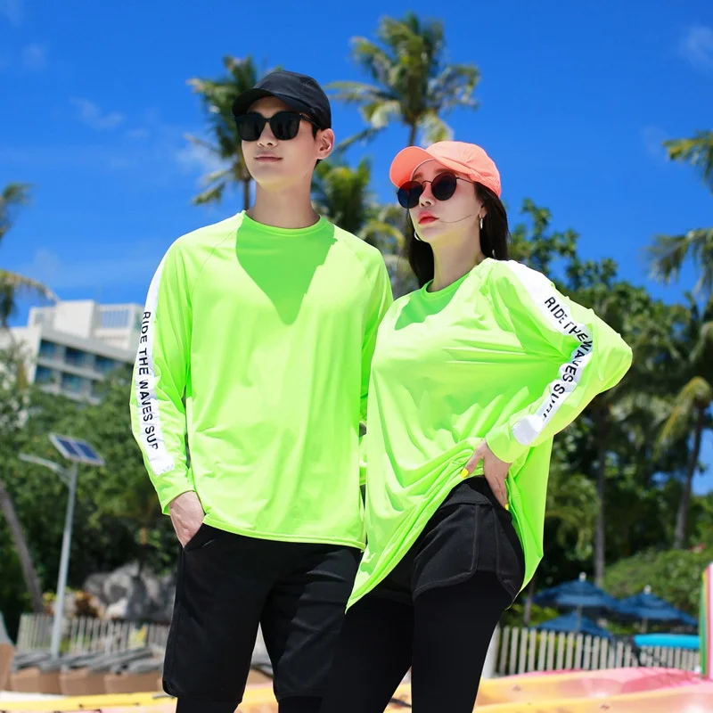 Women's 5pcs Men's 3pcs Swimming Clothes Set Sports Long Sleeve Swimsuit Bathing Suit Dive Skins Rash Guards Surf Suit