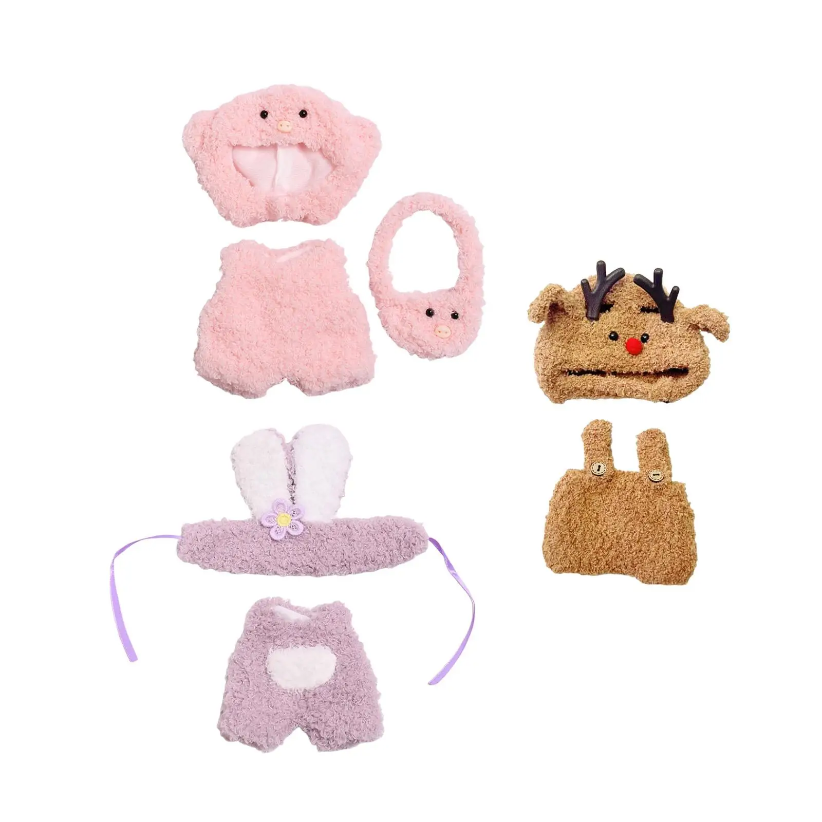 Doll Clothes Plush Doll Accessories DIY Stylish Doll Outifits for 17cm Dolls