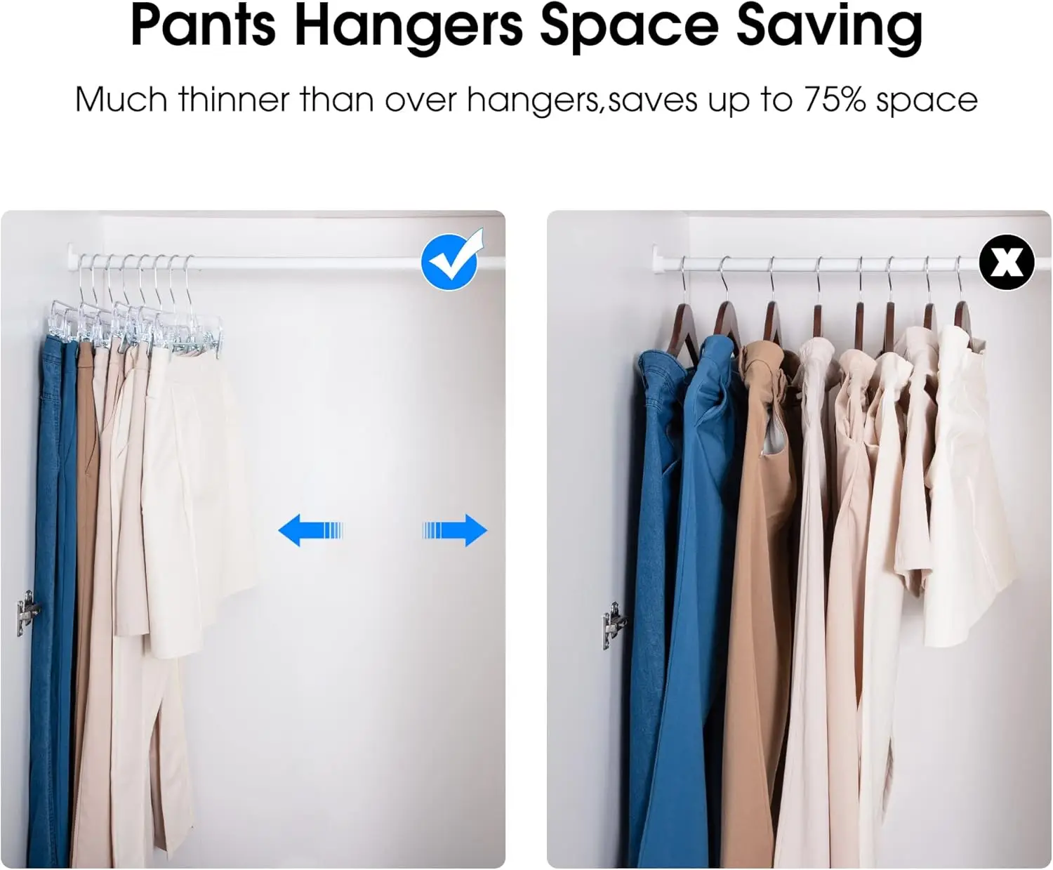12 Pack 14 inch Clear Plastic Skirt Hangers with Adjustable Clips, Pants Hangers 360-Rotating Swivel Hook,Clip Hangers for Pants 5
