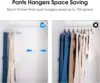 12 Pack 14 inch Clear Plastic Skirt Hangers with Adjustable Clips, Pants Hangers 360-Rotating Swivel Hook,Clip Hangers for Pants 5