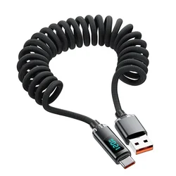 Enhanced Nylon Braided High - Speed USB - C Charging and Data Cable - Retractable Design, 120W 6A - 95cm (USB - A)
