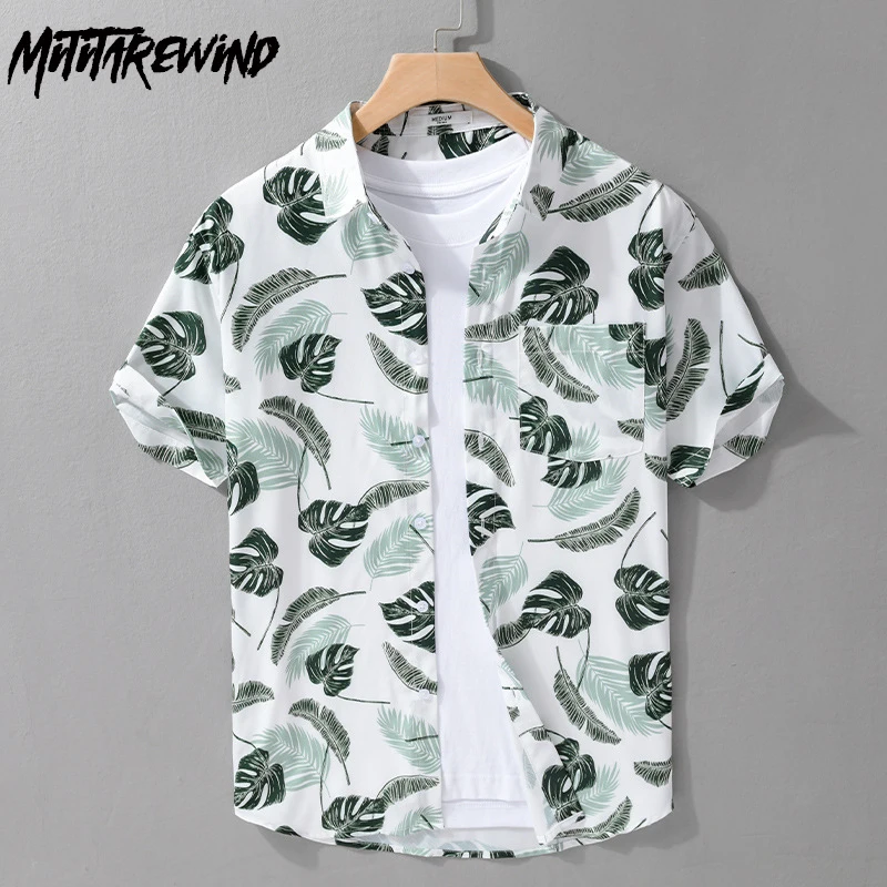 

2024 Summer New Man Shirts Holiday Thin Tops Beach Short Sleeve Printed Shirt Causal Hawaii Shirt Youth Fashion Men's Clothing