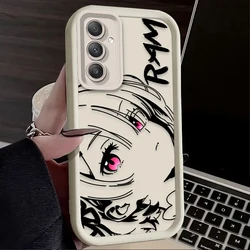 Charming Rem Ram Line Art Anime Phone Case - Galaxy A55 5G (1)