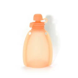 Reusable BPA - Free Baby Food Pouches - Portable Squeeze Storage Containers (Orange)