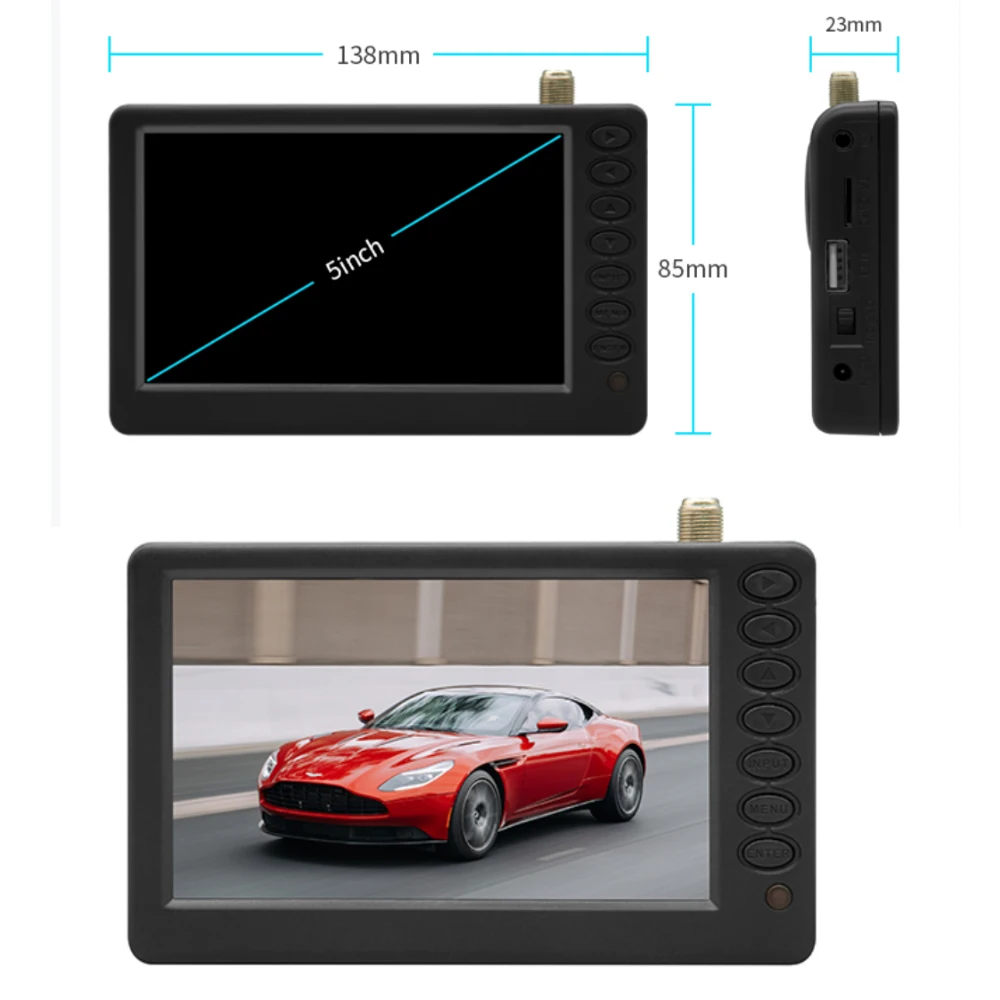 Leadstar Polegada Isdb t Portátil Mini tv Digital com Segmento Completo fm Atv Reprodução Usb Bateria Construída Bolso tv Assista Qualquer Onde d5 - Image 3