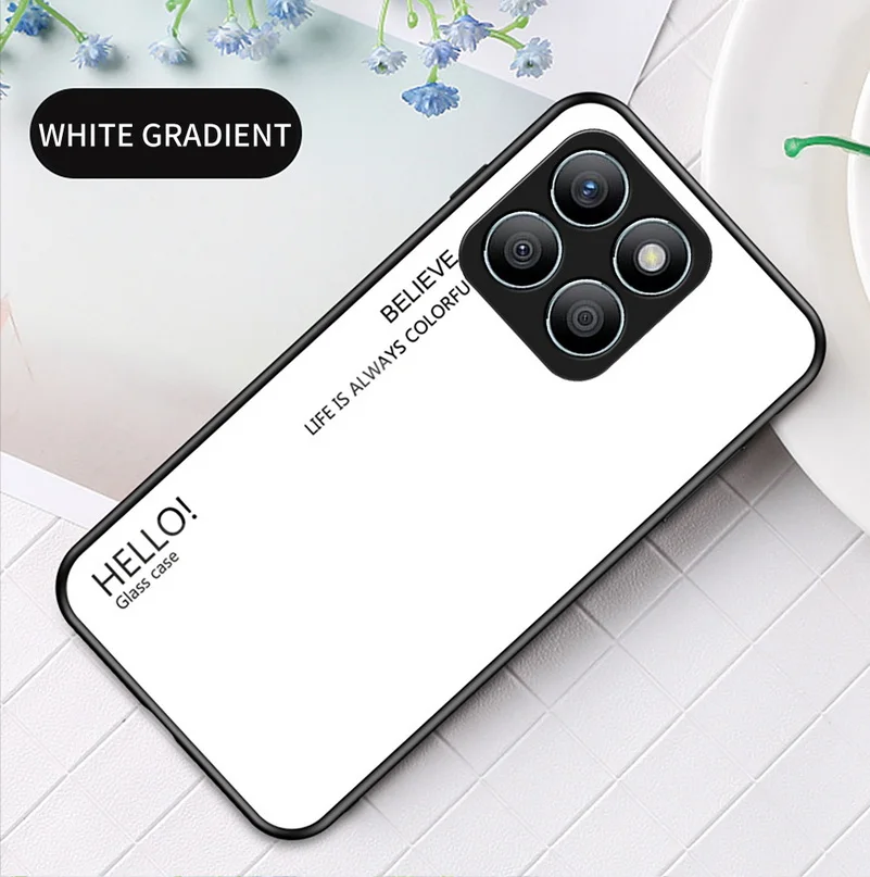 Gradient Tempered Glass Glossy Back Phone Case