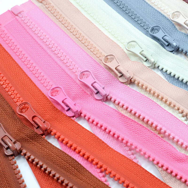 Fermeture éclair en résine à verrouillage automatique, 40-80cm, 5 #, tête à extrémité ouverte, fermeture éclair pour sac, manteau, veste, bricolage, vêtement, gril à coudre, réparation, accessoire de tailleur 1