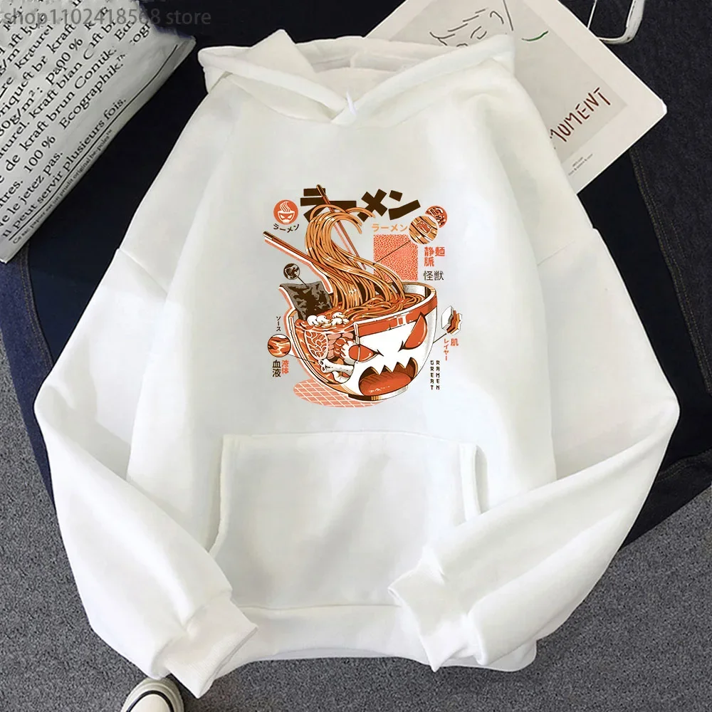 X-ray Great Ramen Hoodies Cartoon Funny Graphic Sweatshirts with Hooded Japanese Style Casual Harajuku Winter Women/Men Pullover
