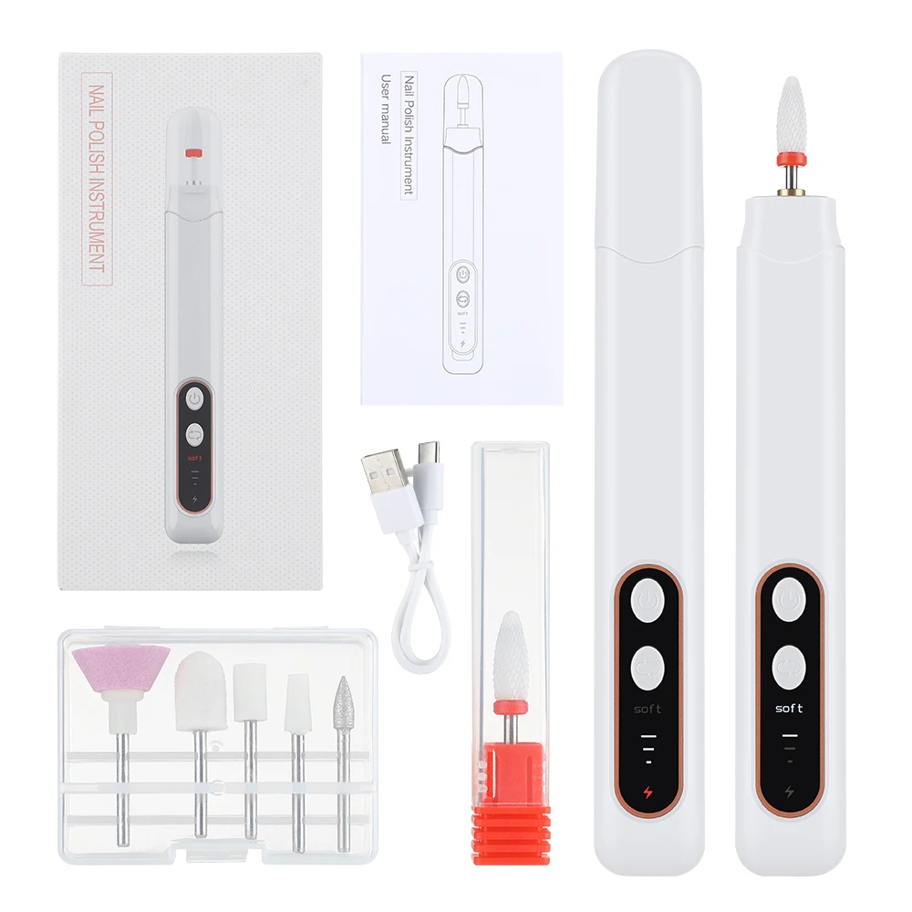 5 In 1 MINI Kit trapano elettrico per unghie Manicure Pedicure rettifica lucidatura Nail Art lima abrasiva penna strumenti macchina