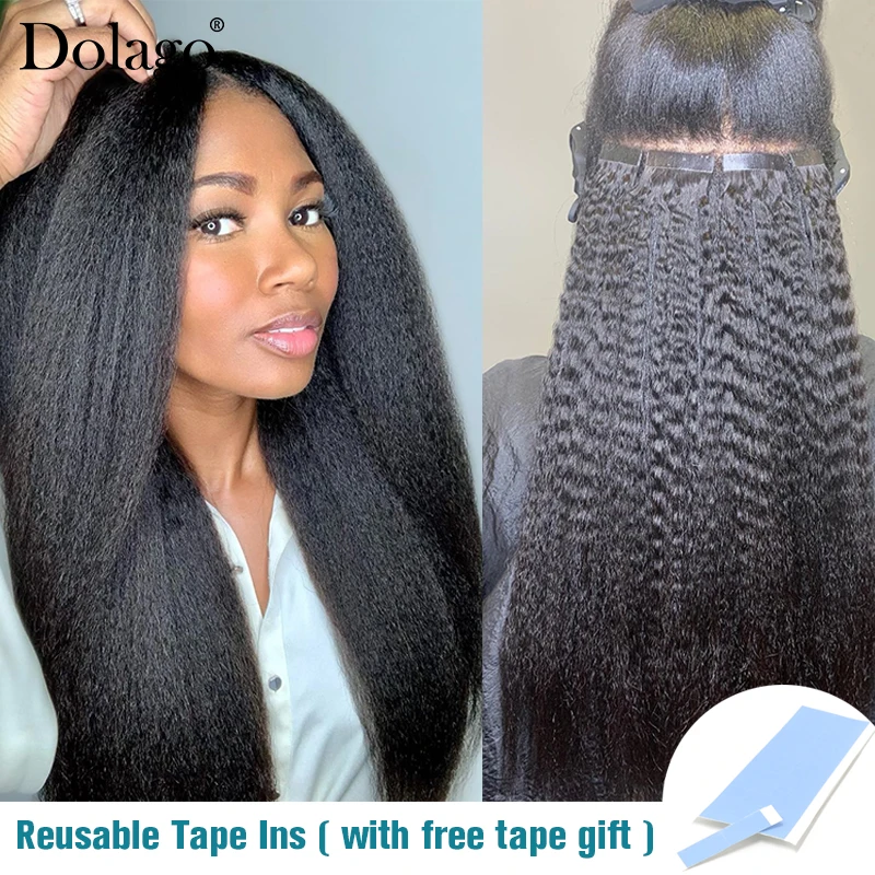 4B4C Afro Kinky Curly Tape In Human Hair Extensions Black Women