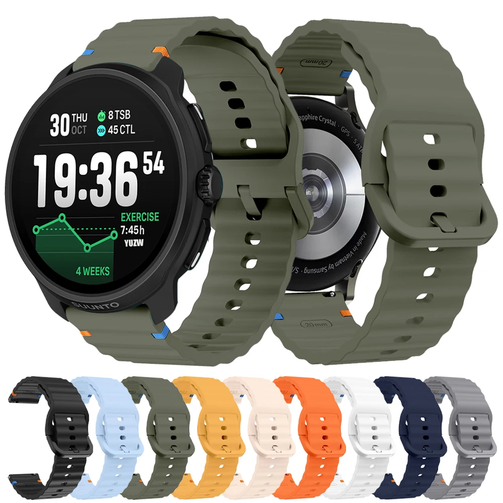 Enhanced Silicone Sport Smartwatch Bracelet - 20/22mm Adjustable Strap