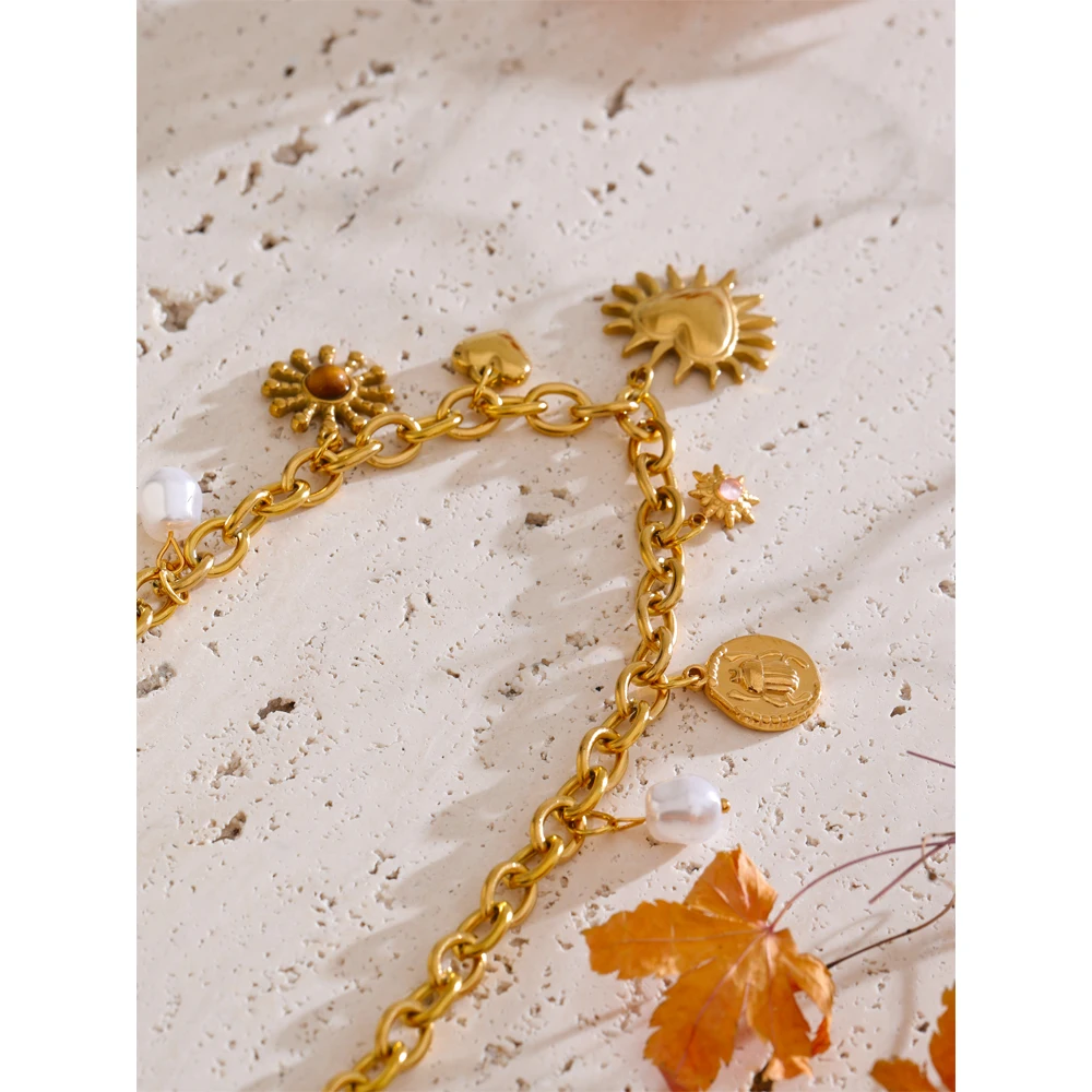 Yhpup Necklace Stainless Steel Waterproof for Women