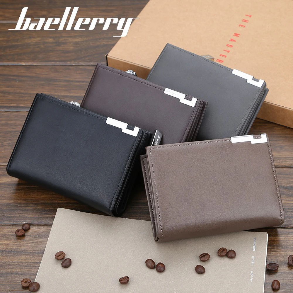 Baellerry Executive Gift Men's Short Wallet Slim RFID Blocking Multi-Card Slots PU Leather Essential