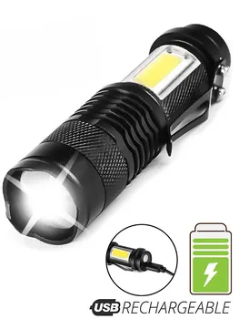 4000лм мини фонарик Встроенный аккумулятор USB зарядка светодиодный фонарик COB масштабируемый водонепроницаемый тактический фонарь лампы