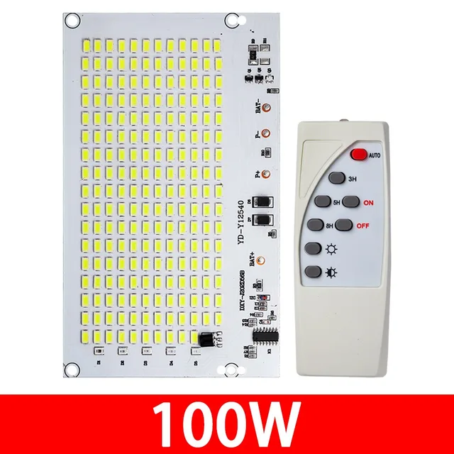 Panneau de lumière solaire LED 25/40/60/100W, 1 pièce, lumière blanche, panneau de Source de lumière haute luminosité avec télécommande SMD5730 1