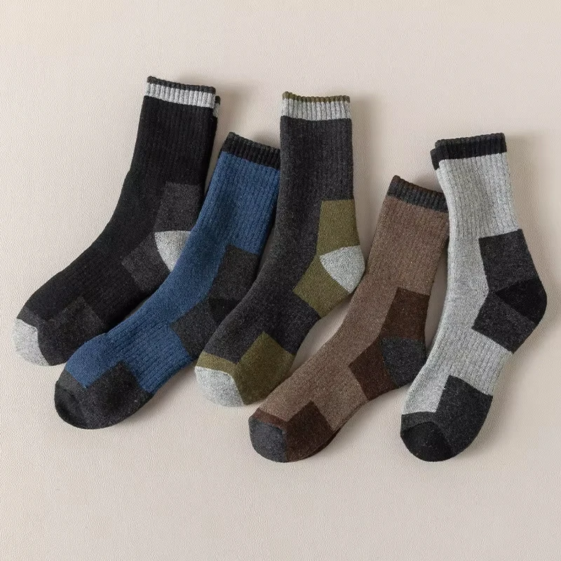 Winter Merino Wool Socks Thickened Warm Moisture Wicking Hiking Socks Men Women Thermal Breathable Durable Cycling 1pairs