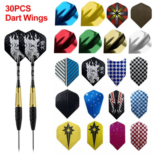 Dardos de 30 piezas, plumas de color estándar para mascotas, cola de ala  para exteriores, patrón mixto - AliExpress