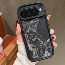 Custodia per telefono in silicone TPU morbido e shockproof con farfalle vintage