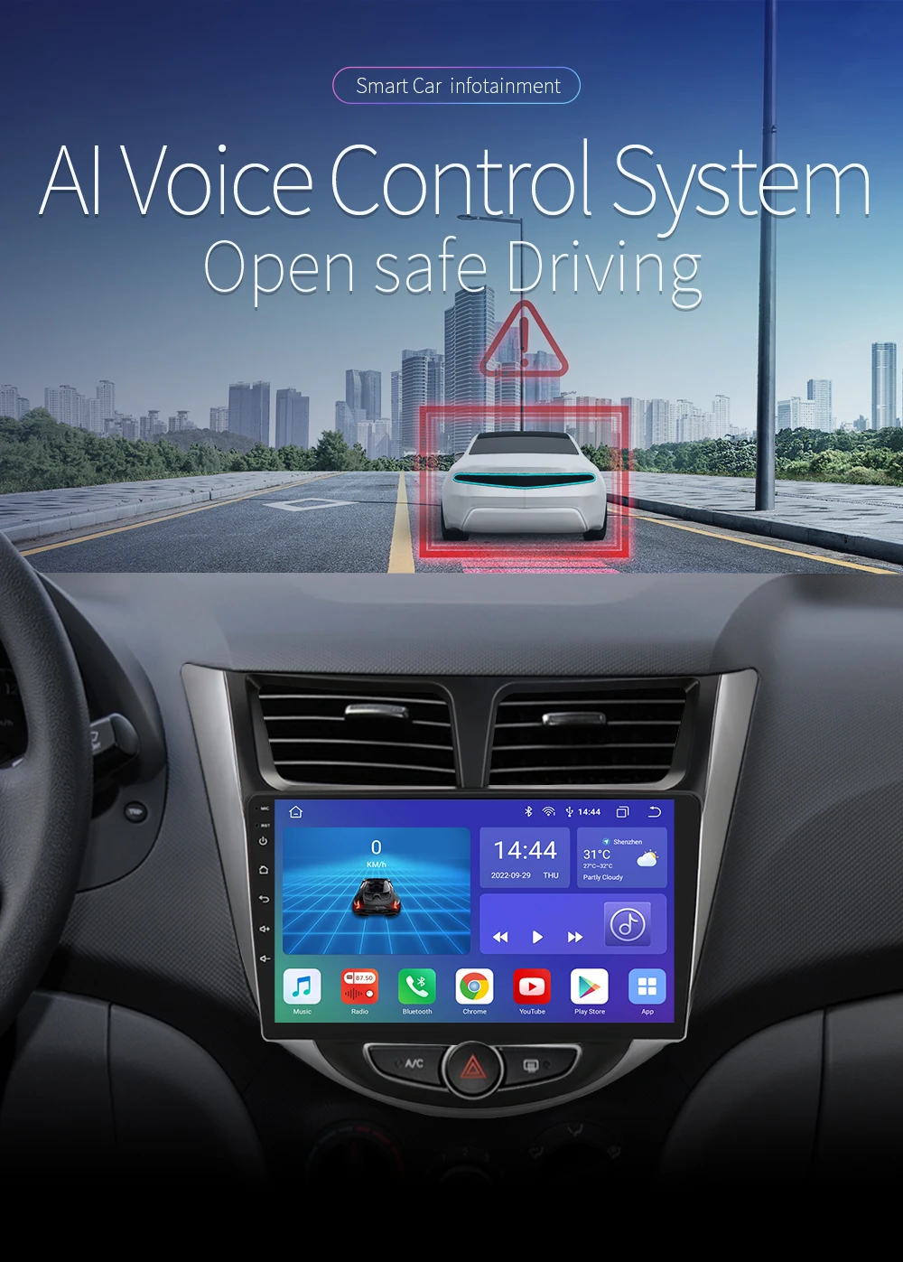 Hizpo Android Auto 2 Din For Hyundai Solaris Verna Accent 1 2010-2016 Car Radio Multimedia Video Player Carplay 4G WIFI GPS 7862