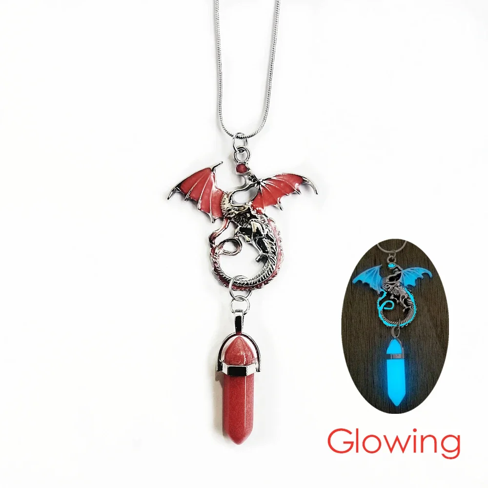 Glow Dragon Necklace, Glowing Crystal, Glow In The Dark Jewelry, Sci Fi  Jewelry, Unique Geek Gift For Dragon Lover Jewelry - Necklace - AliExpress