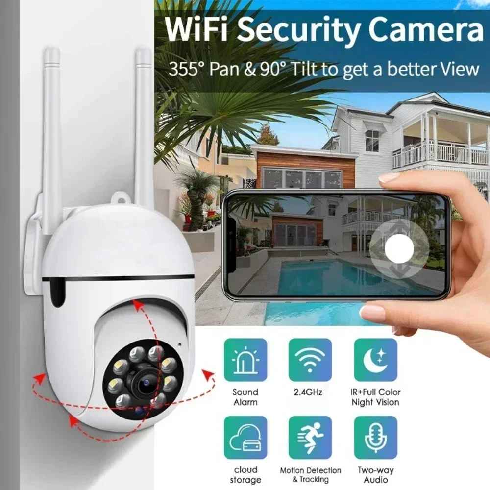 8MP Wireless Security Surveillance Camera Wifi IP Outdoor 4X Zoom Cameras Smart Home CCTV AI Human Tracking Two-way Audio HD Cam 5