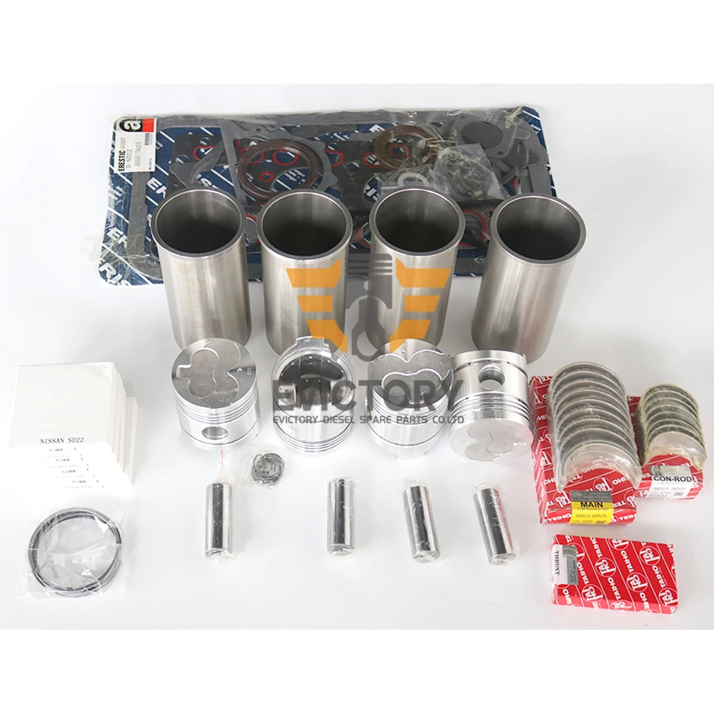 

SD25 Overhaul Rebuild Kit cylinder head gasket bearing piston ring liner For Nissan Engine D40 Navara R51 Repair Parts