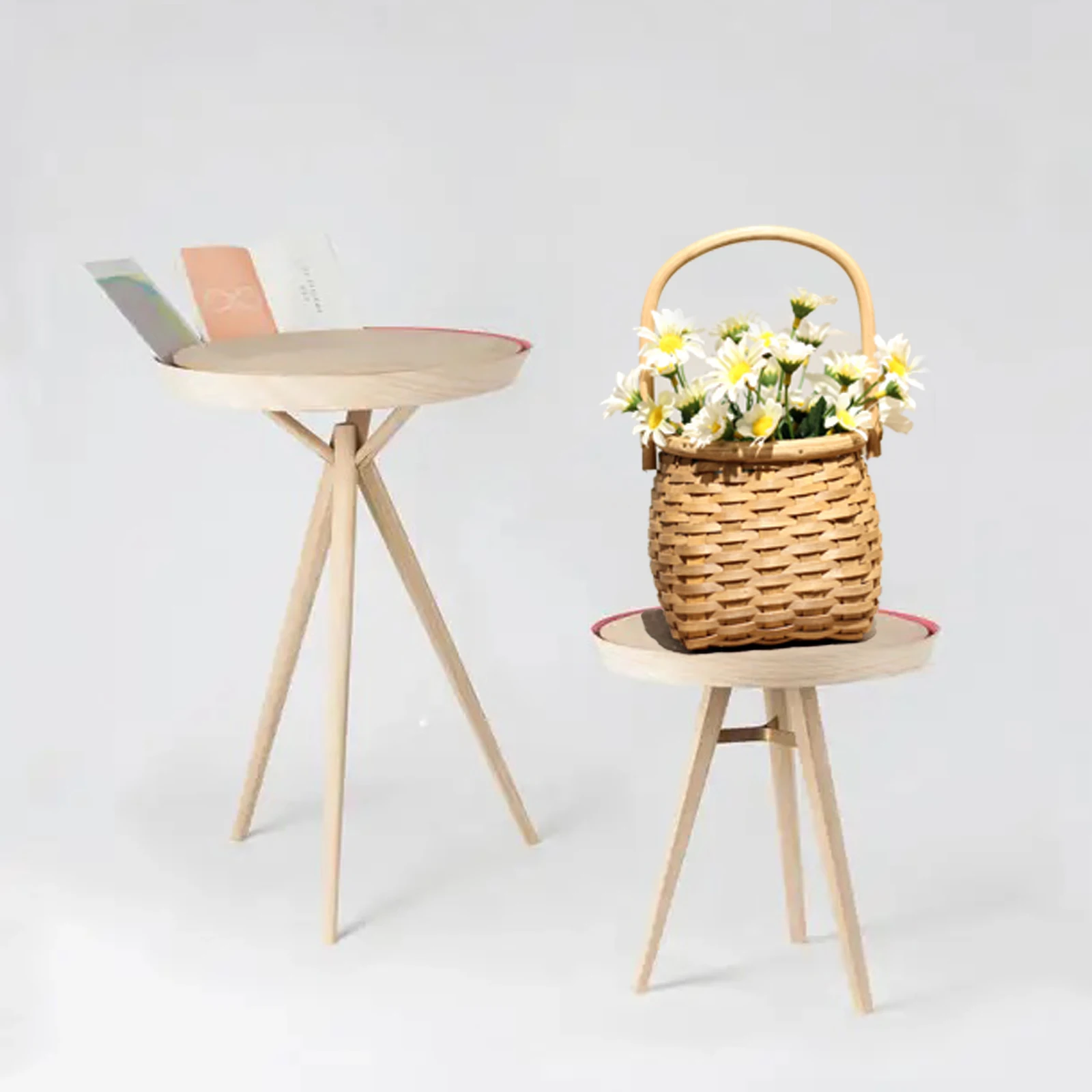 ZK20 Honey-colored hand-woven wood chip basket Teacher's Day Mother's Day Special Flower Basket Children's portable basket 4