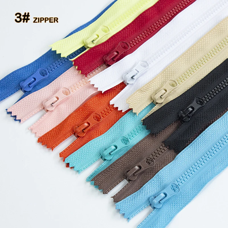 

3# Resin Zipper 15/20/25/30cm Plastic Close End Zips Puller For DIY Bags Purse Home Textile Garment Pocket Sewing Accessories