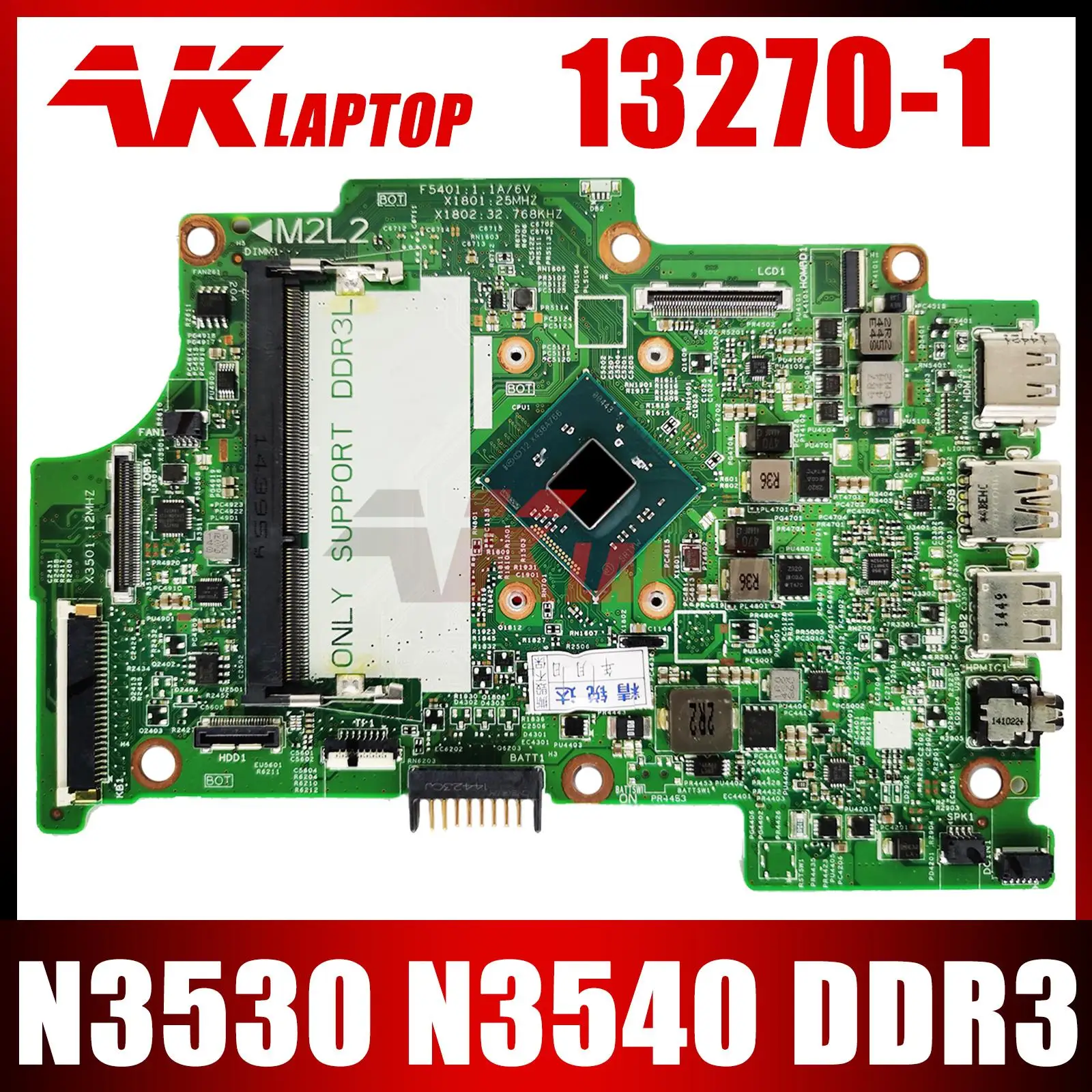 

CN-0CW22X 0KW8RD For DELL Inspiron 3147 13270-1 CELERON Laptop motherboard with N2830 N2840 N3530 N3540 CPU Mainboard DDR3 UMA