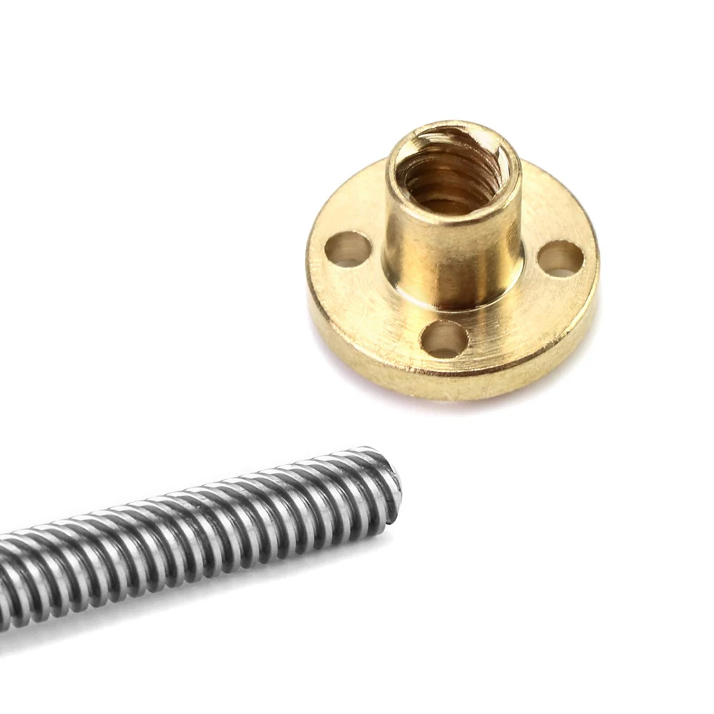 T6 Lead Screw stainless steel trapezoidal screw brass Nut Pitch 1mm/2mm