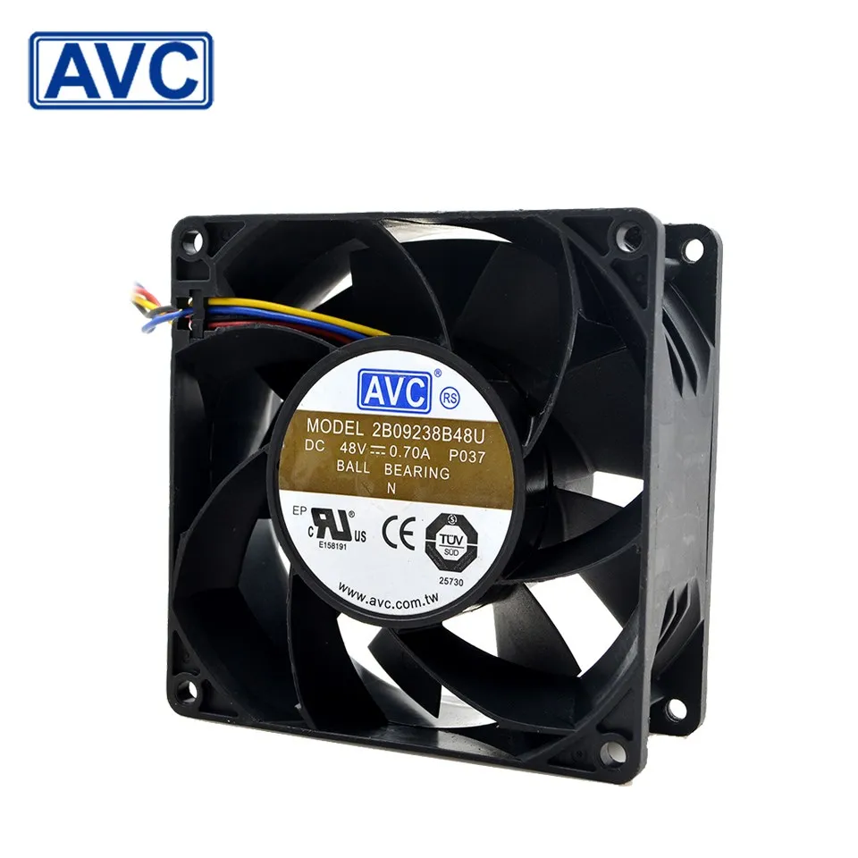 

For AVC 92*92*38 2B09238B48U 9238 92mm 48V 0.7A 4-wire radiator cooling fan with Terminal converter