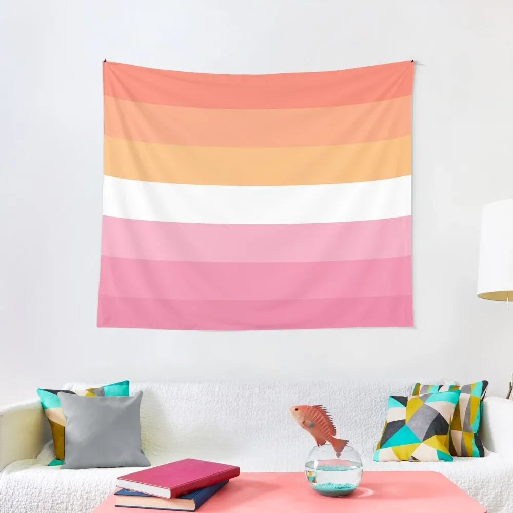 Pastel Lesbian Pride Flag Tapestry Carpet Wall Bedroom Deco Aesthetic Decoration Wall Decorations Tapestry