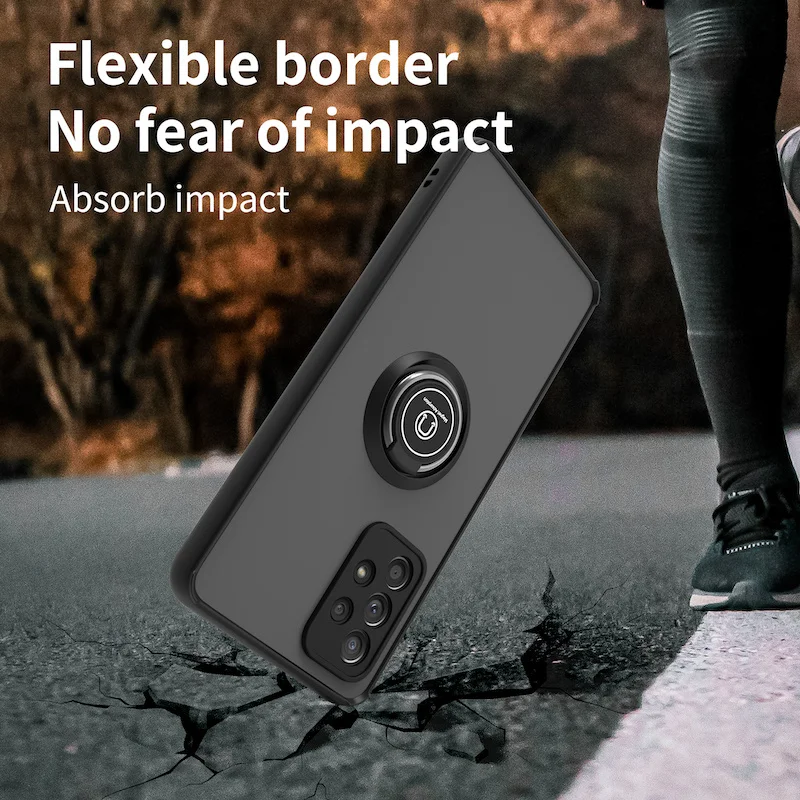 Magnetic Matte Protective Ring Case - Sleek and Durable Smartphone Cover
