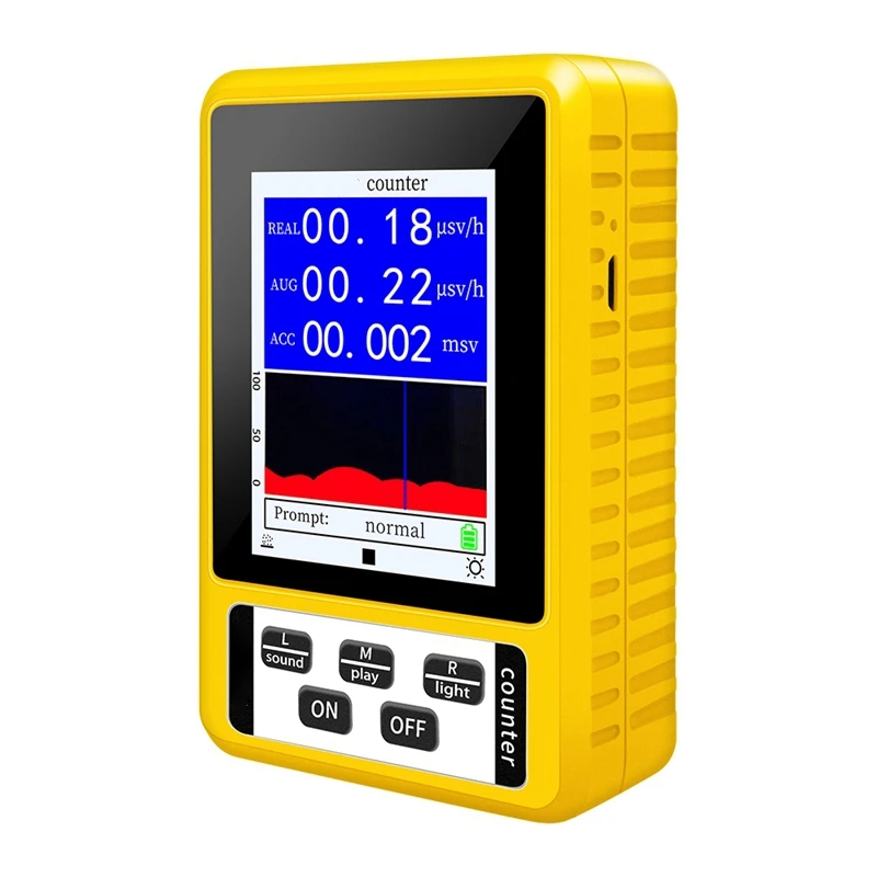 Nuclear Radiation Detector With LCD Display Screen Dosimeter Detectors Beta Gamma X-Ray Tester Portable