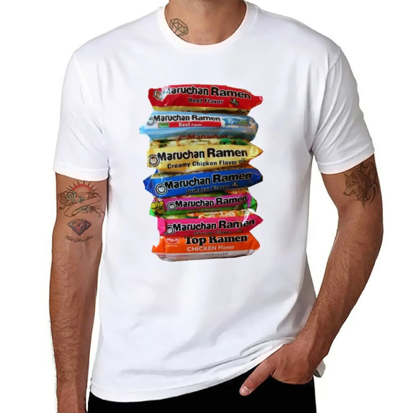 

Ramen Stack T-Shirt Short sleeve tee quick drying plus size tops t shirt for men