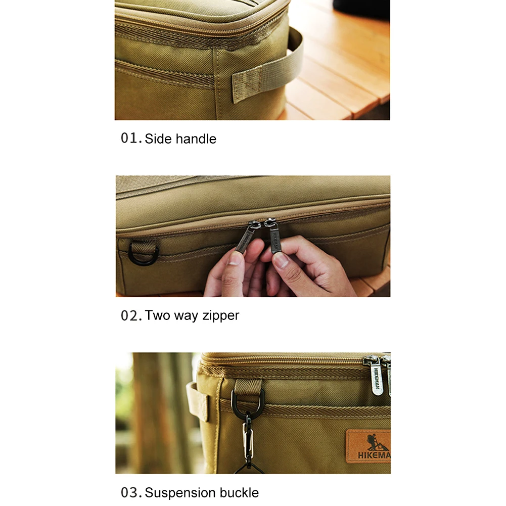 Travel BBQ Utensil Bag Portable Kitchen Utensil Storage Bag Oxford Cloth Large Capacity Moisture-proof Outdoor Camping Supplies storage bag camping storage bag camping cookware bag