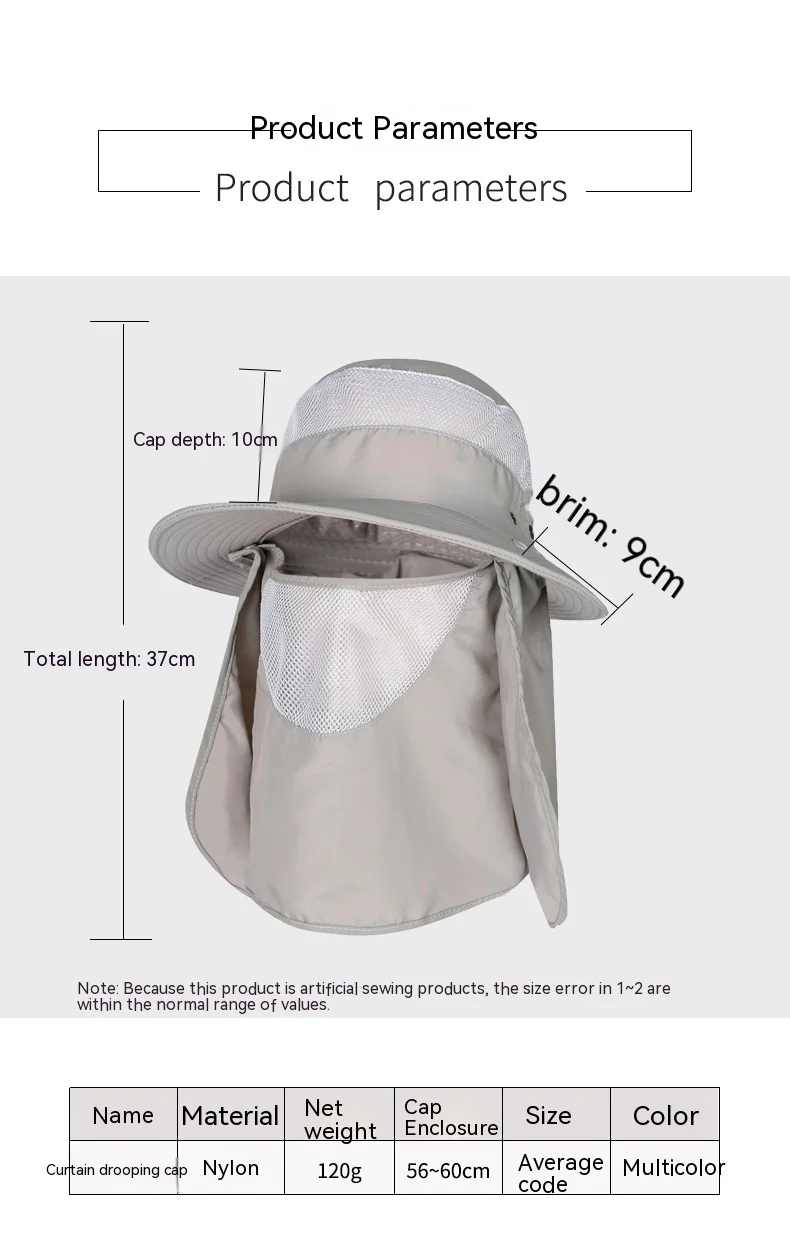 Cappello da pesca impermeabile ad asciugatura rapida da pescatore con colletto grande da esterno, cappello estivo per protezione solare per ombreggiatura del viso da uomo e da donna_voghion.com