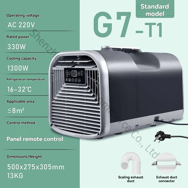 Compresseur de climatisation mobile 110V/220V pour la maison, l'extérieur, la tente, le camping, le camping-car, le stationnement, silencieux 1
